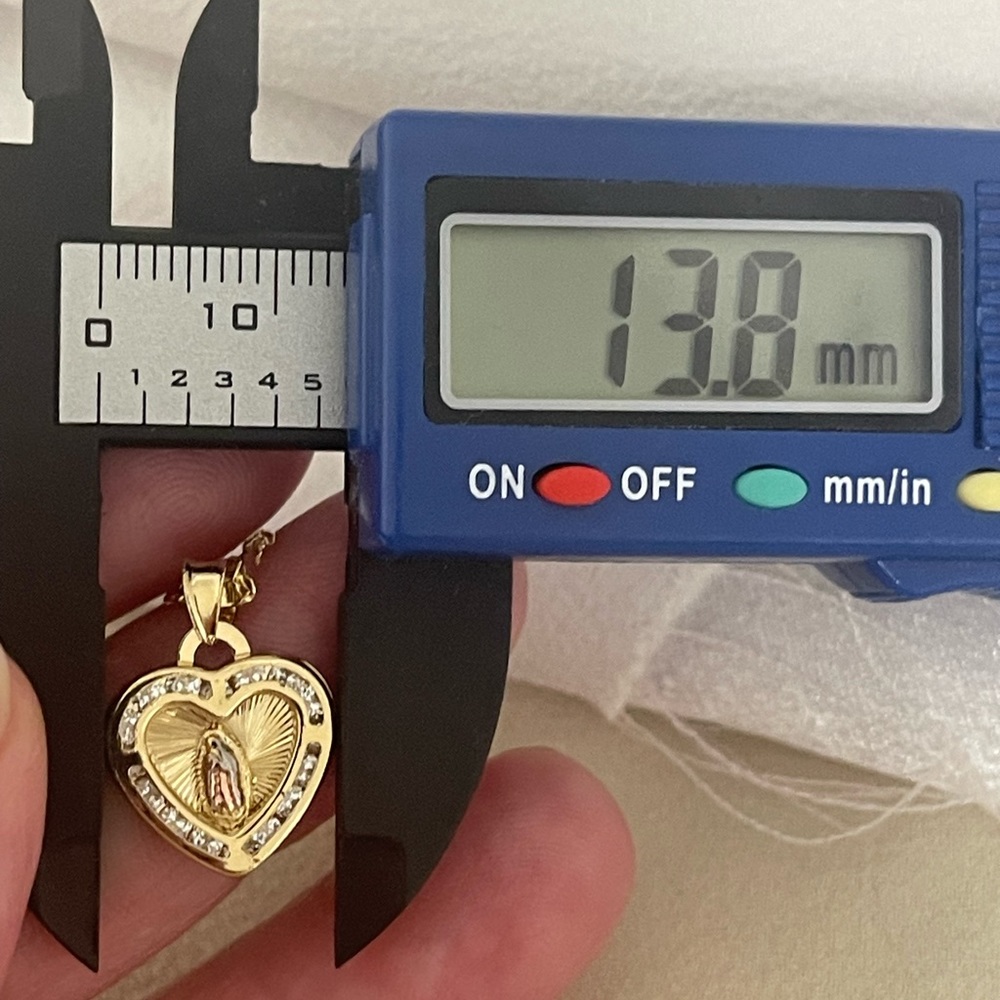 14k Gold Filled Our Lady Of Guadalupe Heart  Necklace Virgencita de Guadalupe - Picture 9 of 10